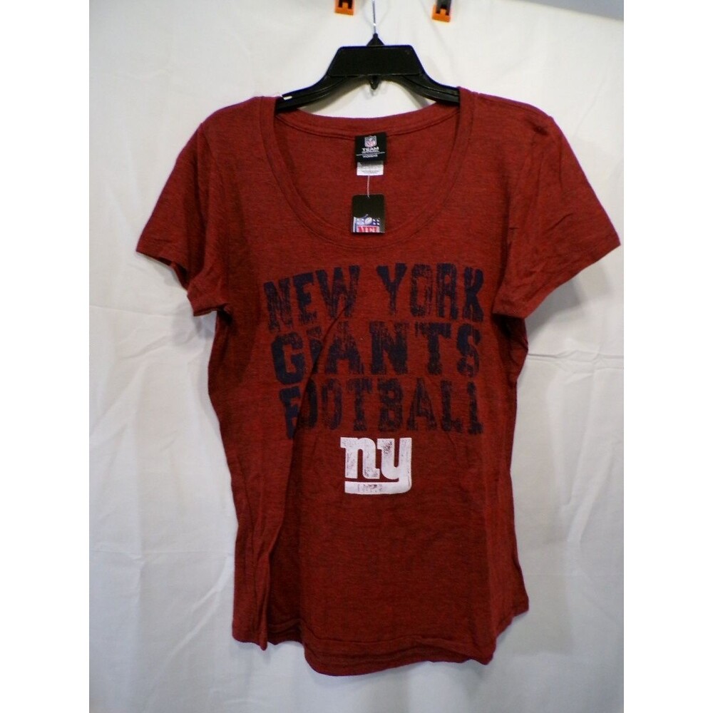Team Apparel Women's NY Giants Red Scoop Neck T-Shirt L